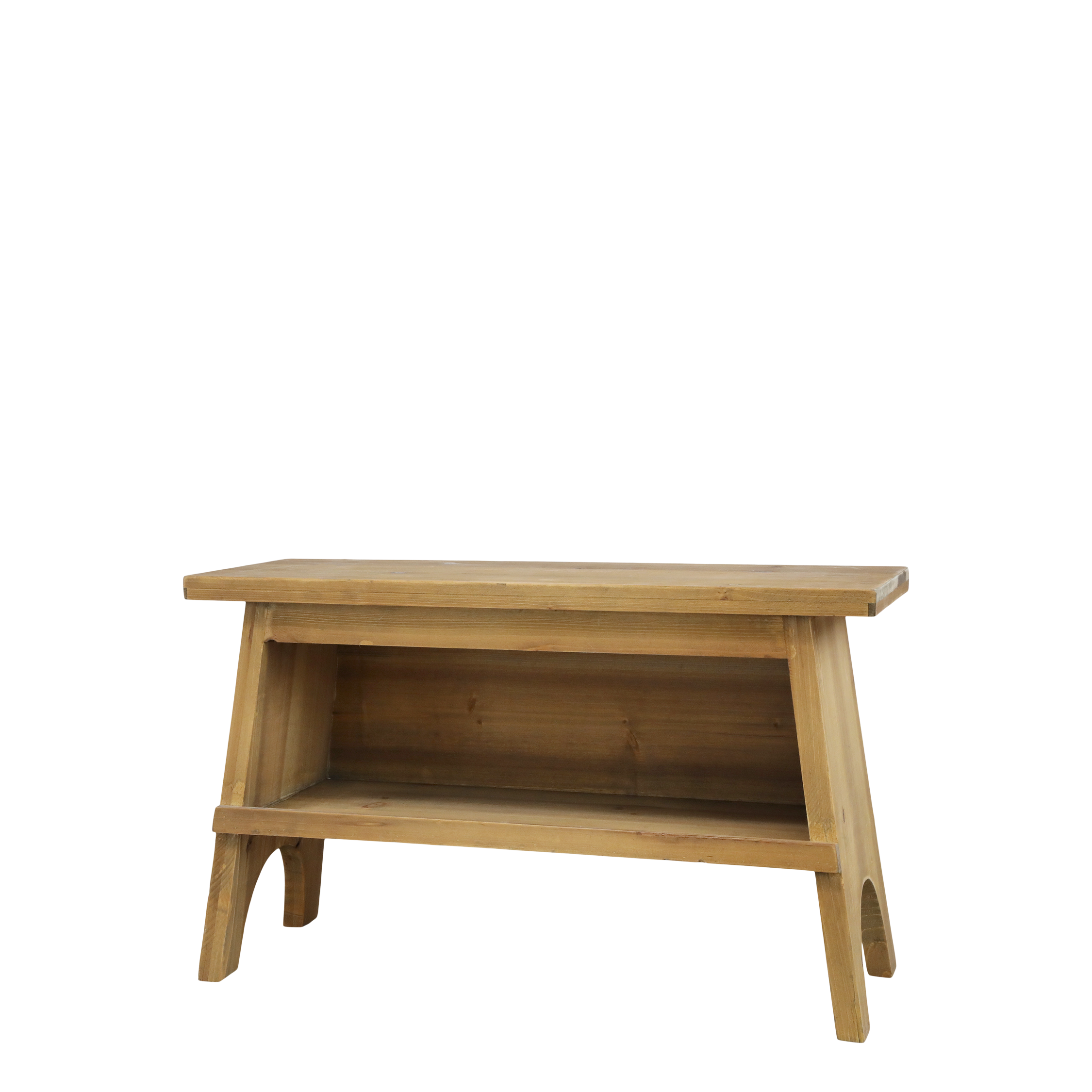 Banc en bois avec étagère