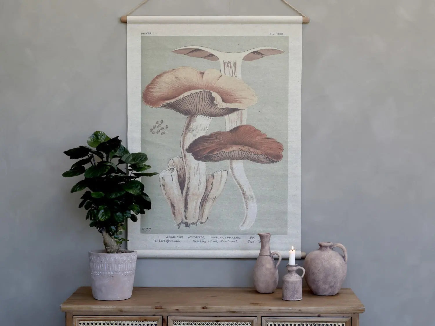 Fernande - Toile à suspendre champignon 97x76 cm Chic Antique