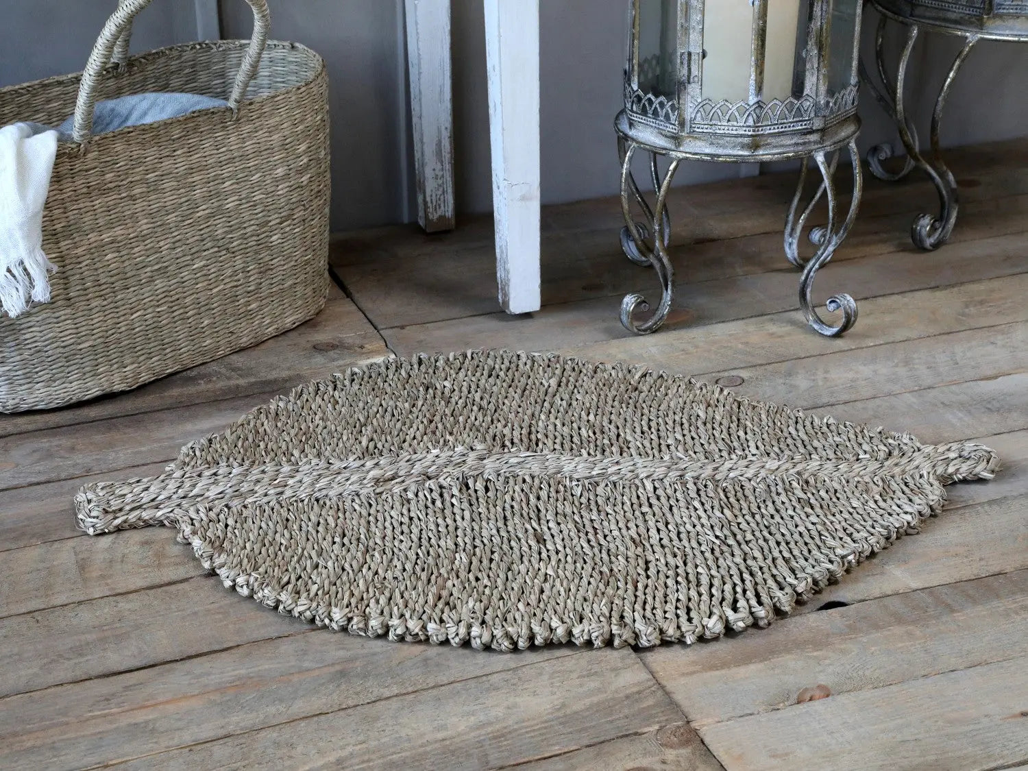 Henri - Tapis feuille en herbe de mer 90x60 cm Chic Antique