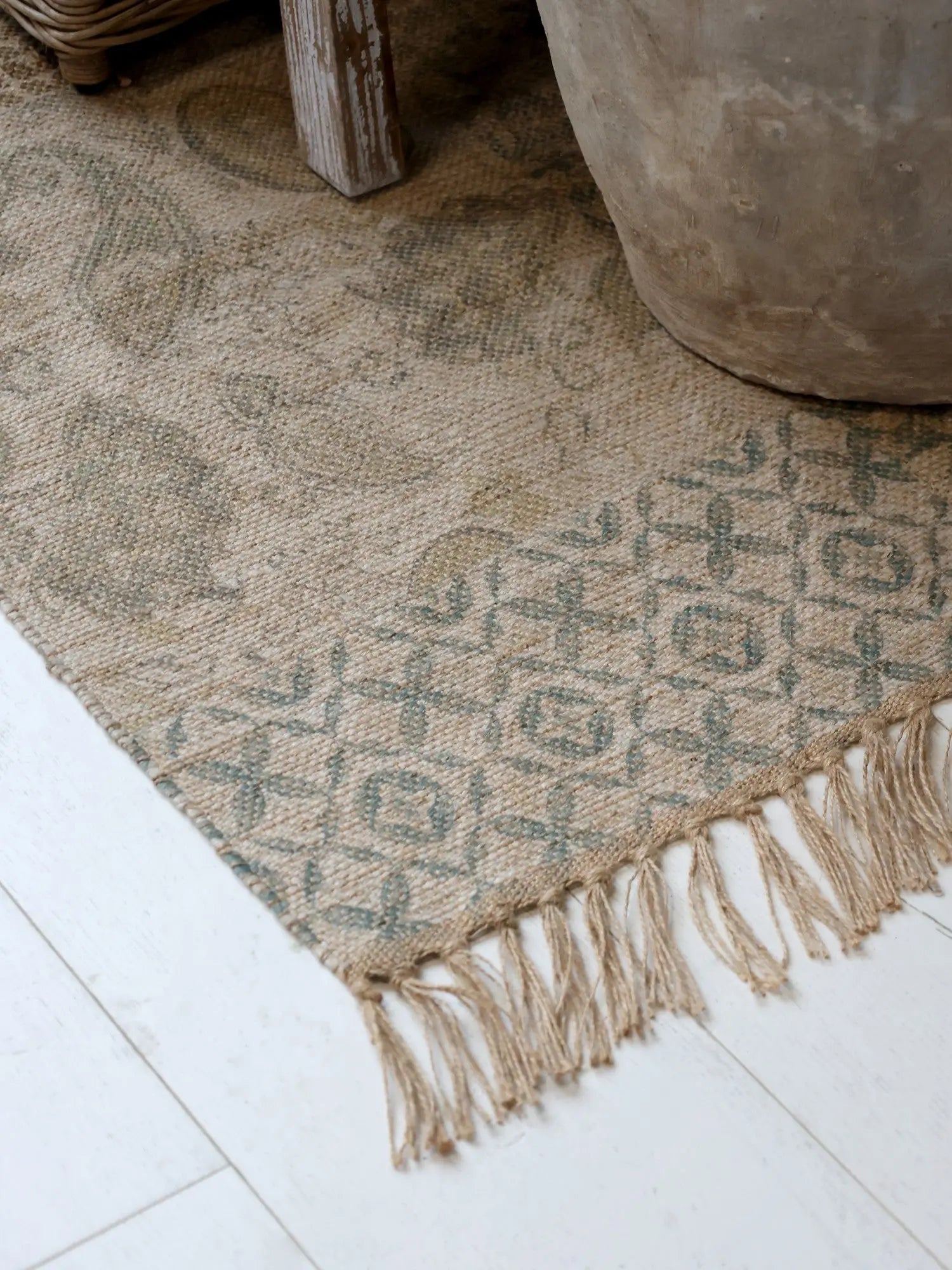 Michel - Tapis avec imprimé et franges 150x70 cm Chic Antique