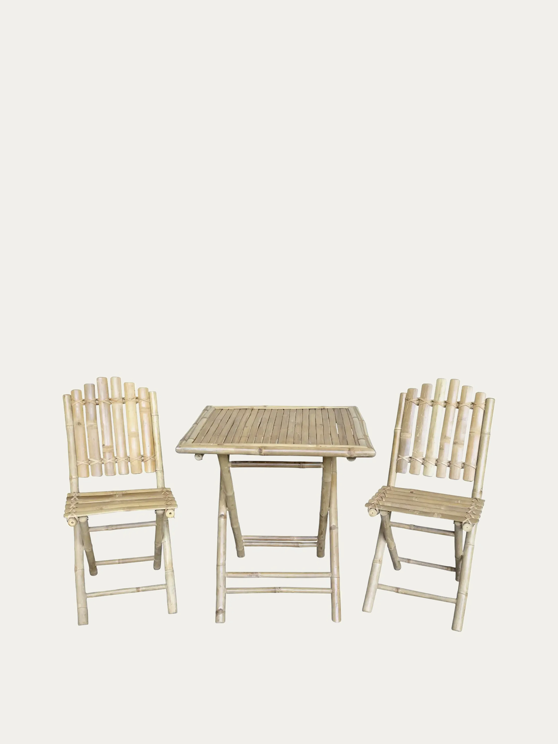 Salon de jardin en bambou 2 chaises et 1 table