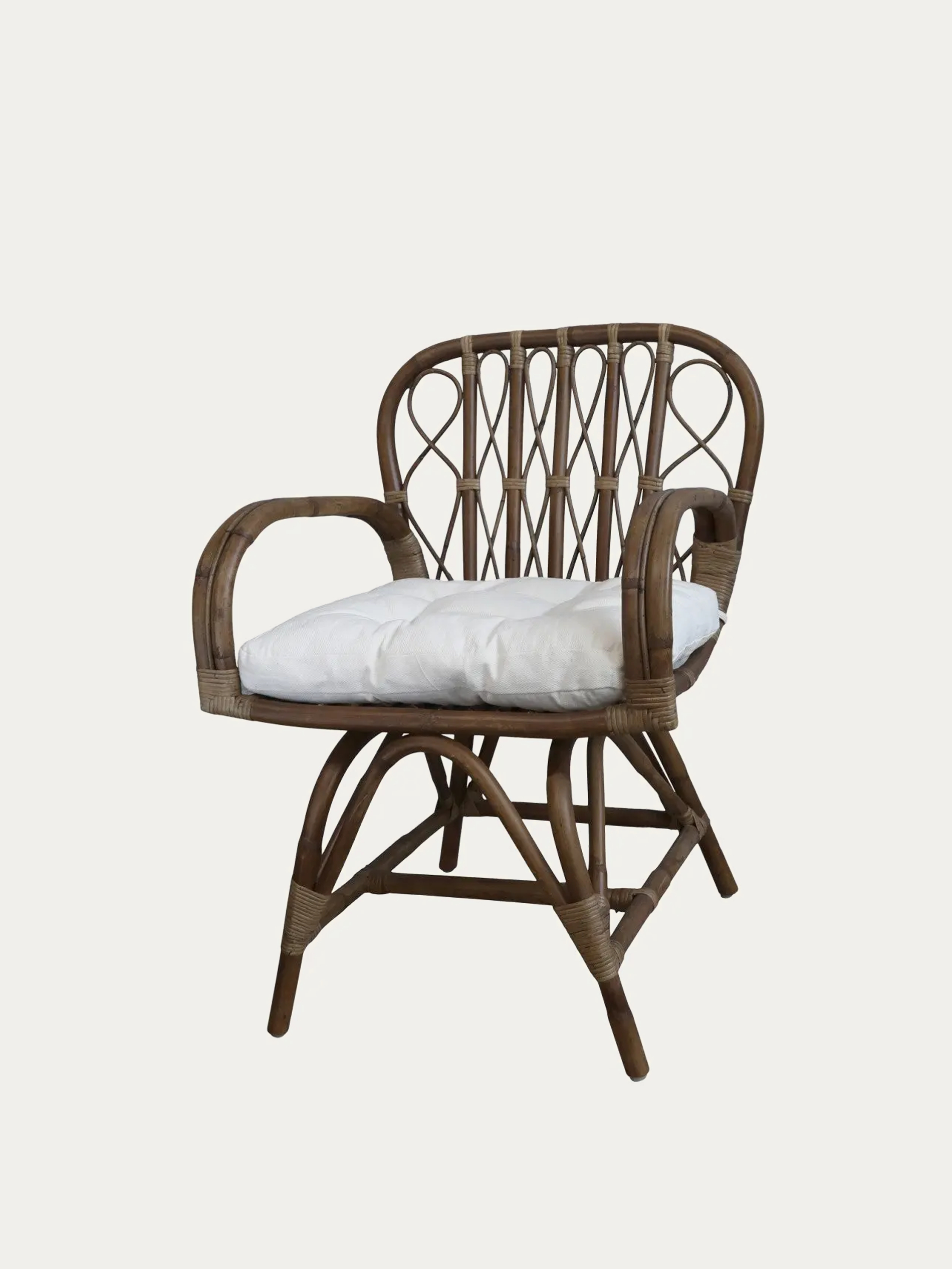 Chaise en rotin avec coussin